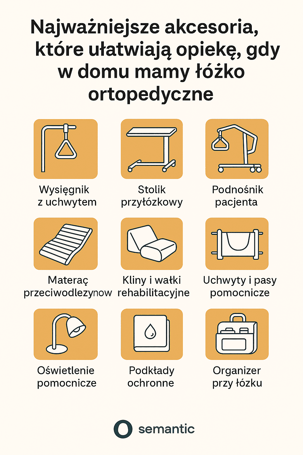 Najważniejsze akcesoria, które ułatwiają opiekę, gdy w domu mamy łóżko ortopedyczne